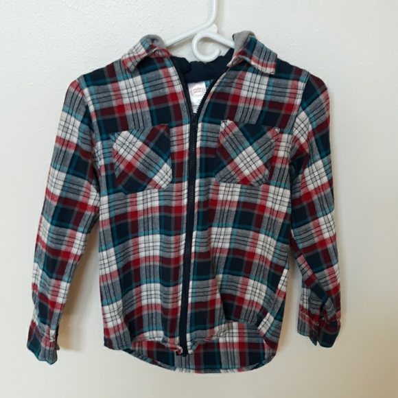 Childs Hooded Shirt Jacket - Picture 3 of 6